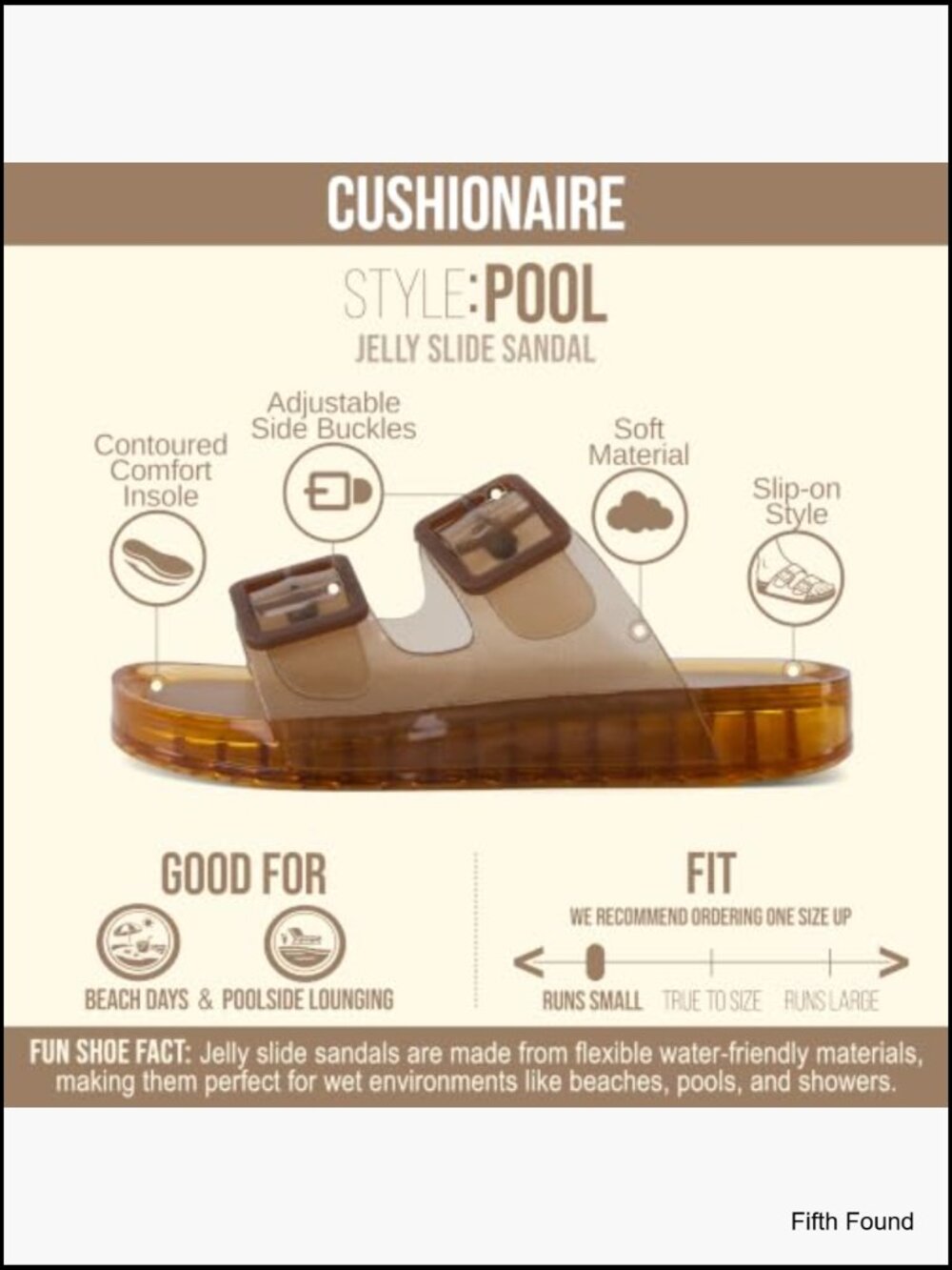 Women's Adjustable Double Buckle Slide Sandals Water Resistant Slip-On - Picture 4 of 7